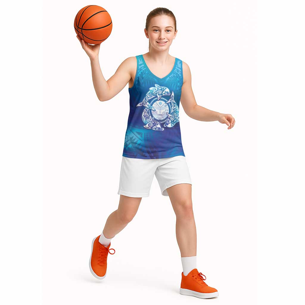 Marshall Islands Manit Day Basketball Jersey Tribal Dolphin With Marshall Seal - Polynesian Pride