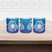 Marshall Islands Manit Day Ceramic Mug Tribal Dolphin With Marshall Seal - Polynesian Pride