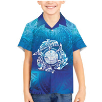 Marshall Islands Manit Day Family Matching Mermaid Dress and Hawaiian Shirt Tribal Dolphin With Marshall Seal - Polynesian Pride