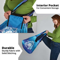 Marshall Islands Manit Day Grocery Bag Tribal Dolphin With Marshall Seal - Polynesian Pride