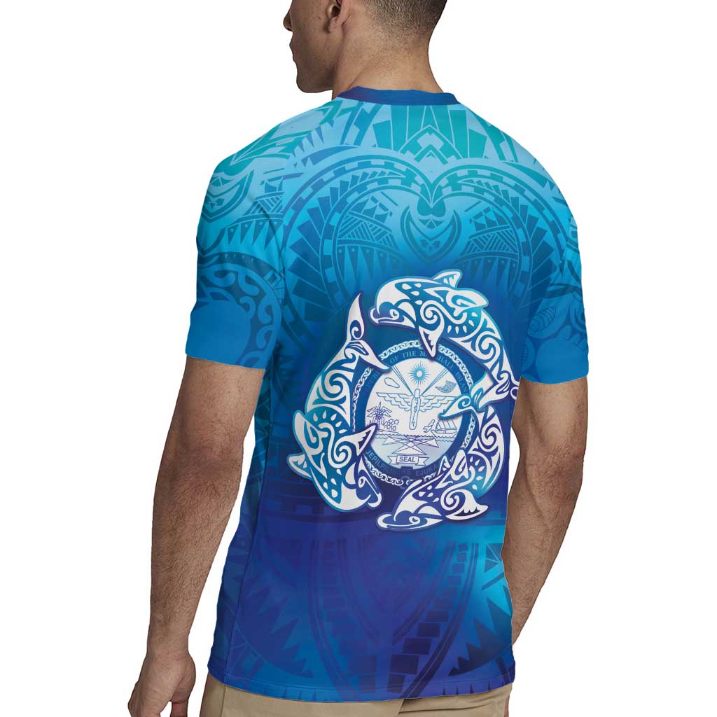 Marshall Islands Manit Day Rugby Jersey Tribal Dolphin With Marshall Seal - Polynesian Pride