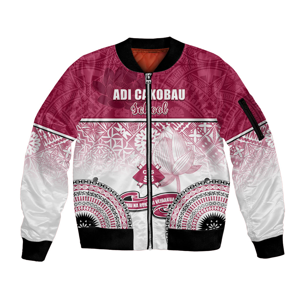 Adi Cakobau School Sleeve Zip Bomber Jacket 75th Anniversary LT05 Unisex Pink - Polynesian Pride