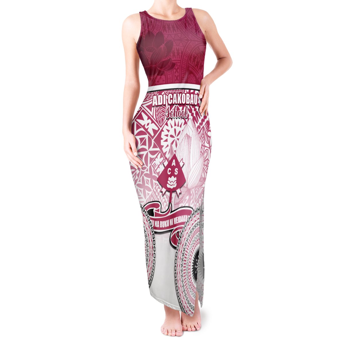 Adi Cakobau School Tank Maxi Dress 75th Anniversary LT05 Women Pink - Polynesian Pride