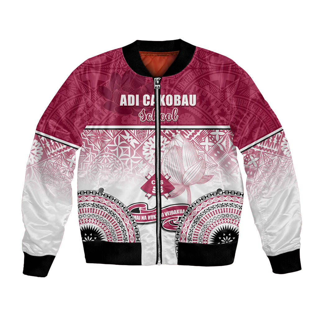 Personalized Adi Cakobau School Bomber Jacket With Fijian Tapa Pattern LT05 Unisex Pink - Polynesian Pride