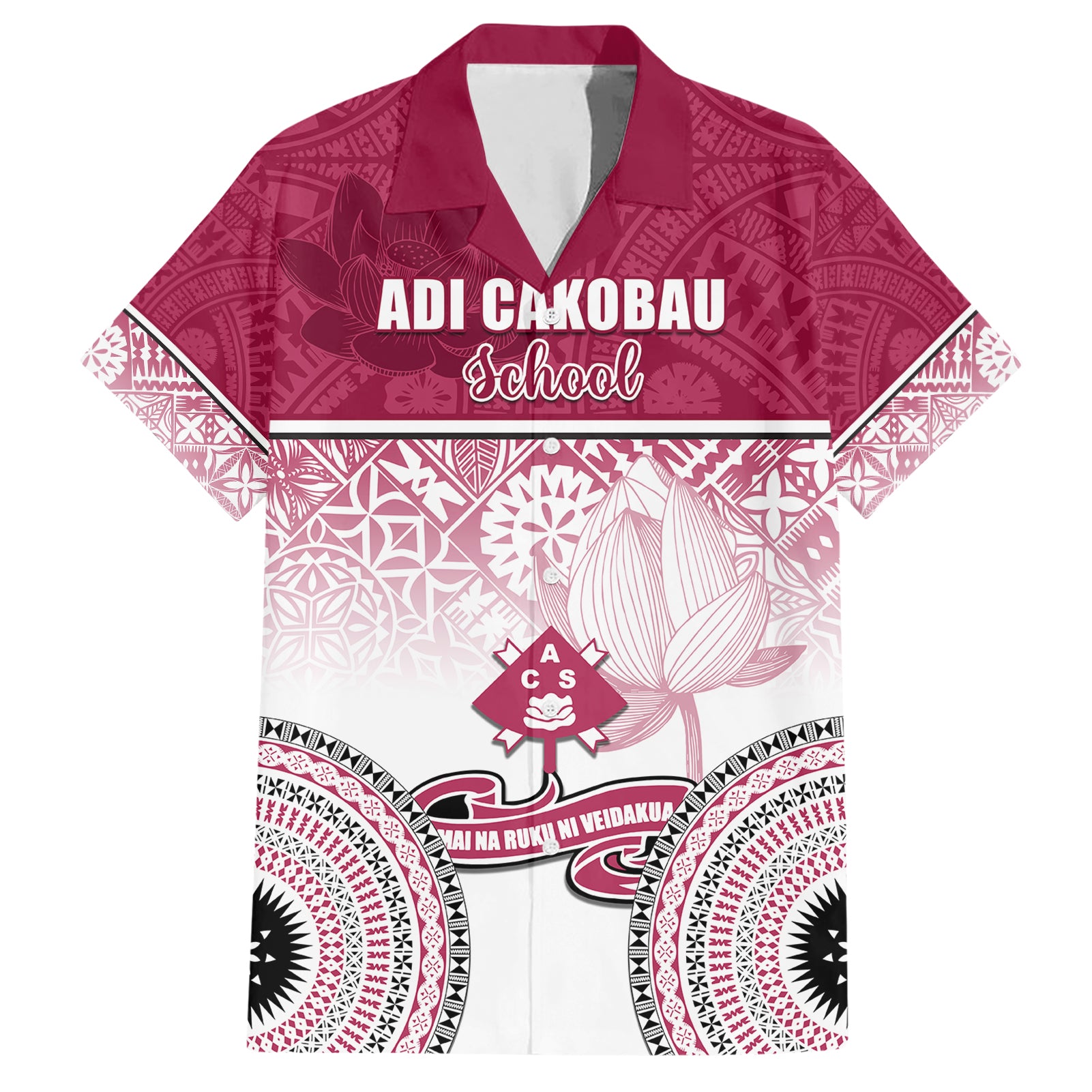 Personalized Adi Cakobau School Hawaiian Shirt With Fijian Tapa Pattern LT05 Pink - Polynesian Pride