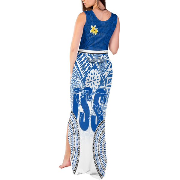 Custom Fiji School Tank Maxi Dress Suva Grammar Lions With Fijian Tapa LT14