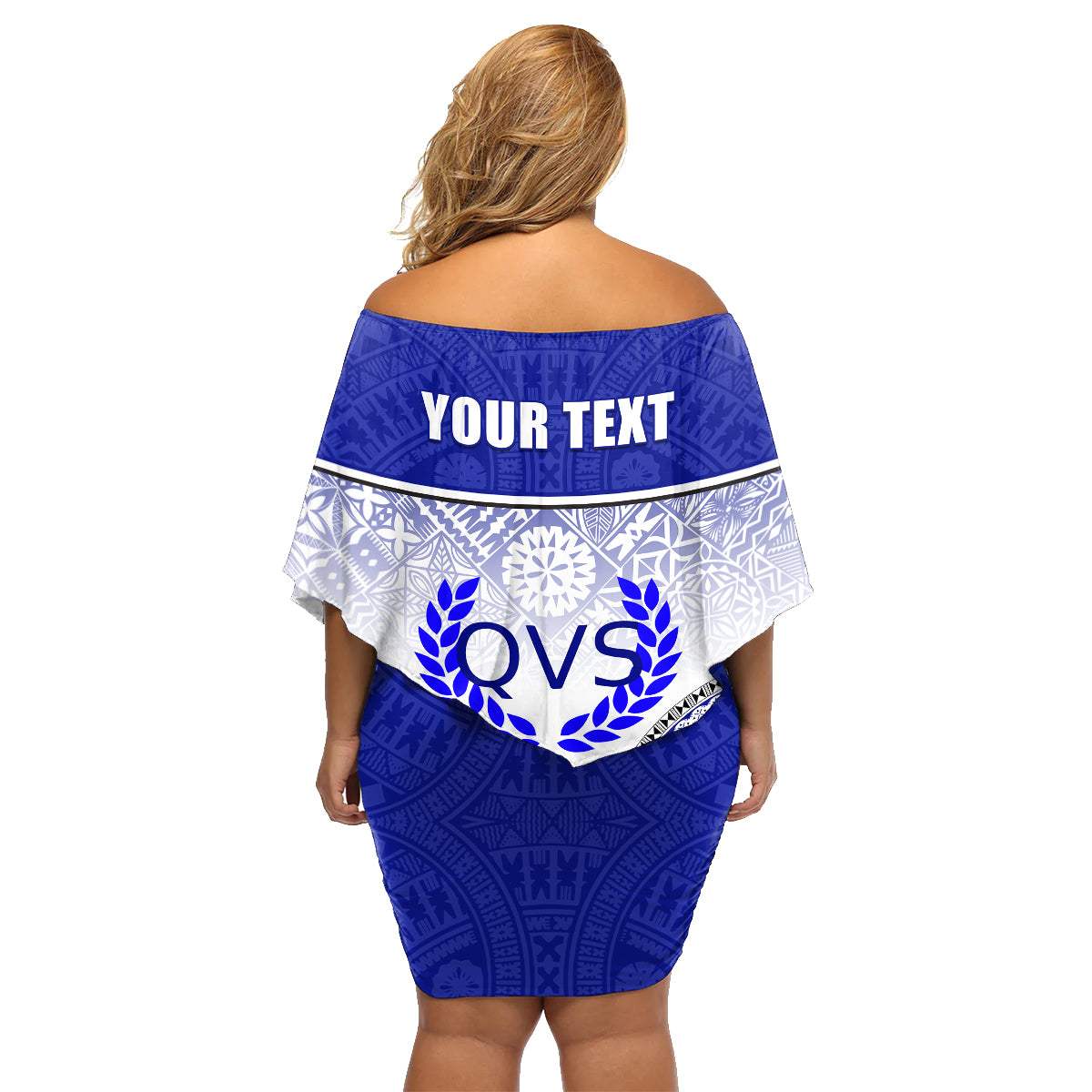 Personalized Queen Victoria School Family Matching Off Shoulder Short Dress and Hawaiian Shirt With Fijian Tapa Pattern LT05 - Polynesian Pride