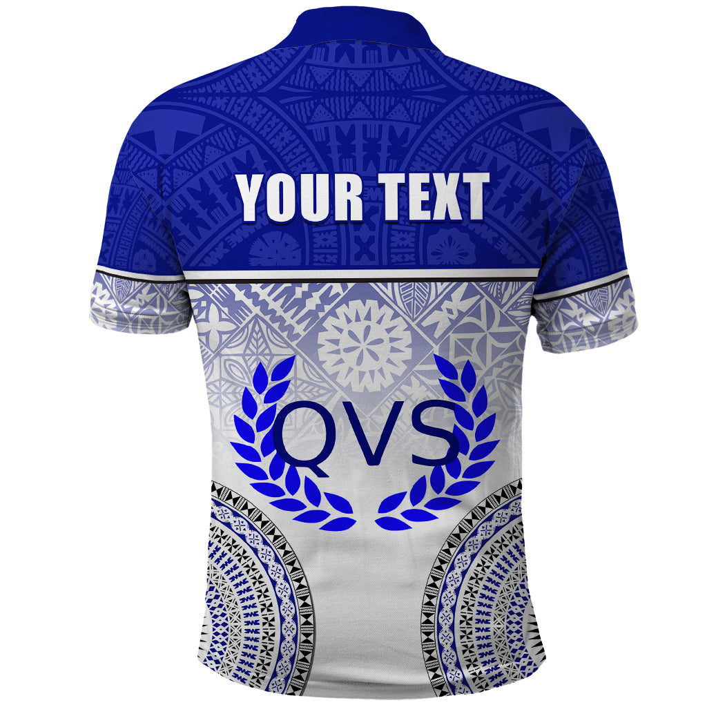 Personalized Queen Victoria School Polo Shirt With Fijian Tapa Pattern LT05 - Polynesian Pride