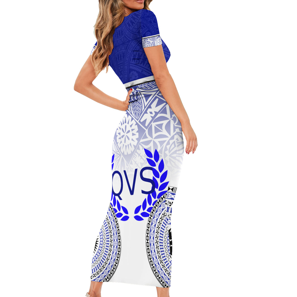 personalized-queen-victoria-school-short-sleeve-bodycon-dress-with-fijian-tapa-pattern