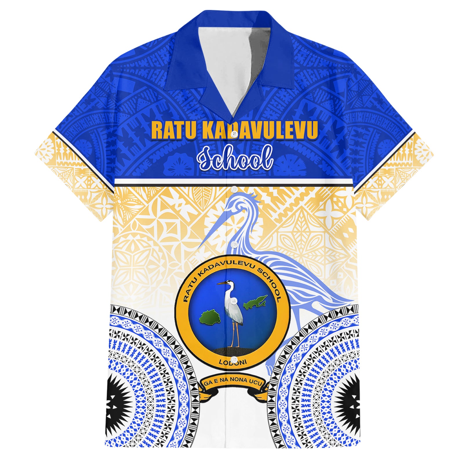 Personalized Ratu Kadavulevu School Hawaiian Shirt With Fijian Tapa Pattern LT05 Blue - Polynesian Pride