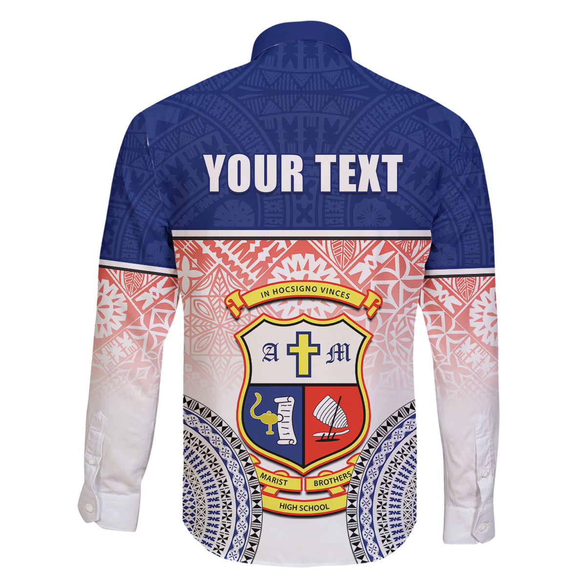 Personalized Marist Brothers High School Family Matching Off Shoulder Long Sleeve Dress and Hawaiian Shirt With Fijian Tapa Pattern LT05 - Polynesian Pride