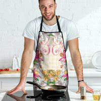 Hawaii Palaka Apron Yellow Tribal Pattern With Tropical Flowers - Polynesian Pride