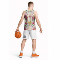 Hawaii Palaka Basketball Jersey Yellow Tribal Pattern With Tropical Flowers LT05 - Polynesian Pride