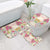 Hawaii Palaka Bathroom Set Yellow Tribal Pattern With Tropical Flowers - Polynesian Pride