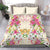 Hawaii Palaka Bedding Set Yellow Tribal Pattern With Tropical Flowers - Polynesian Pride