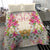 Hawaii Palaka Bedding Set Yellow Tribal Pattern With Tropical Flowers - Polynesian Pride