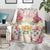 Hawaii Palaka Blanket Yellow Tribal Pattern With Tropical Flowers - Polynesian Pride
