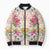 Hawaii Palaka Bomber Puffer Jacket Yellow Tribal Pattern With Tropical Flowers - Polynesian Pride