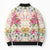 Hawaii Palaka Bomber Puffer Jacket Yellow Tribal Pattern With Tropical Flowers - Polynesian Pride