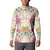 Hawaii Palaka Button Sweatshirt Yellow Tribal Pattern With Tropical Flowers - Polynesian Pride
