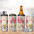 Hawaii Palaka 4 in 1 Can Cooler Tumbler Yellow Tribal Pattern With Tropical Flowers - Polynesian Pride