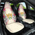 Hawaii Palaka Car Seat Cover Yellow Tribal Pattern With Tropical Flowers - Polynesian Pride
