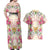 Hawaii Palaka Couples Matching Off Shoulder Maxi Dress and Hawaiian Shirt Yellow Tribal Pattern With Tropical Flowers - Polynesian Pride