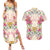 Hawaii Palaka Couples Matching Summer Maxi Dress and Hawaiian Shirt Yellow Tribal Pattern With Tropical Flowers - Polynesian Pride