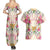 Hawaii Palaka Couples Matching Summer Maxi Dress and Hawaiian Shirt Yellow Tribal Pattern With Tropical Flowers - Polynesian Pride