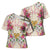 Hawaii Palaka Cross Shoulder Shirt Yellow Tribal Pattern With Tropical Flowers - Polynesian Pride