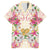 Hawaii Palaka Family Matching Short Sleeve Bodycon Dress and Hawaiian Shirt Yellow Tribal Pattern With Tropical Flowers - Polynesian Pride