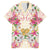 Hawaii Palaka Family Matching Tank Maxi Dress and Hawaiian Shirt Yellow Tribal Pattern With Tropical Flowers - Polynesian Pride