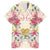 Hawaii Palaka Hawaiian Shirt Yellow Tribal Pattern With Tropical Flowers - Polynesian Pride