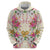 Hawaii Palaka Hoodie Yellow Tribal Pattern With Tropical Flowers - Polynesian Pride