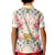 Hawaii Palaka Kid Polo Shirt Yellow Tribal Pattern With Tropical Flowers - Polynesian Pride