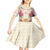 Hawaii Palaka Kid Short Sleeve Dress Yellow Tribal Pattern With Tropical Flowers - Polynesian Pride