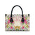 Hawaii Palaka Leather Bag Yellow Tribal Pattern With Tropical Flowers - Polynesian Pride