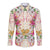 Hawaii Palaka Long Sleeve Button Shirt Yellow Tribal Pattern With Tropical Flowers - Polynesian Pride
