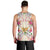 Hawaii Palaka Men Tank Top Yellow Tribal Pattern With Tropical Flowers - Polynesian Pride