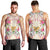Hawaii Palaka Men Tank Top Yellow Tribal Pattern With Tropical Flowers - Polynesian Pride