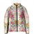 Hawaii Palaka Padded Jacket Yellow Tribal Pattern With Tropical Flowers - Polynesian Pride