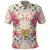 Hawaii Palaka Polo Shirt Yellow Tribal Pattern With Tropical Flowers - Polynesian Pride
