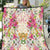 Hawaii Palaka Quilt Yellow Tribal Pattern With Tropical Flowers - Polynesian Pride
