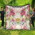 Hawaii Palaka Quilt Yellow Tribal Pattern With Tropical Flowers - Polynesian Pride