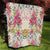 Hawaii Palaka Quilt Yellow Tribal Pattern With Tropical Flowers - Polynesian Pride