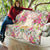 Hawaii Palaka Quilt Yellow Tribal Pattern With Tropical Flowers - Polynesian Pride