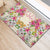 Hawaii Palaka Rubber Doormat Yellow Tribal Pattern With Tropical Flowers - Polynesian Pride