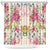 Hawaii Palaka Shower Curtain Yellow Tribal Pattern With Tropical Flowers - Polynesian Pride