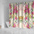 Hawaii Palaka Shower Curtain Yellow Tribal Pattern With Tropical Flowers - Polynesian Pride