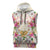 Hawaii Palaka Sleeveless Hoodie Yellow Tribal Pattern With Tropical Flowers - Polynesian Pride